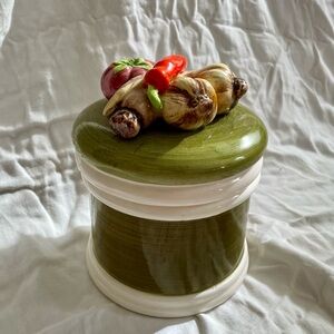 MCM vintage Ceramic Canister with Vegetable Lid home decor kitchen decor cute